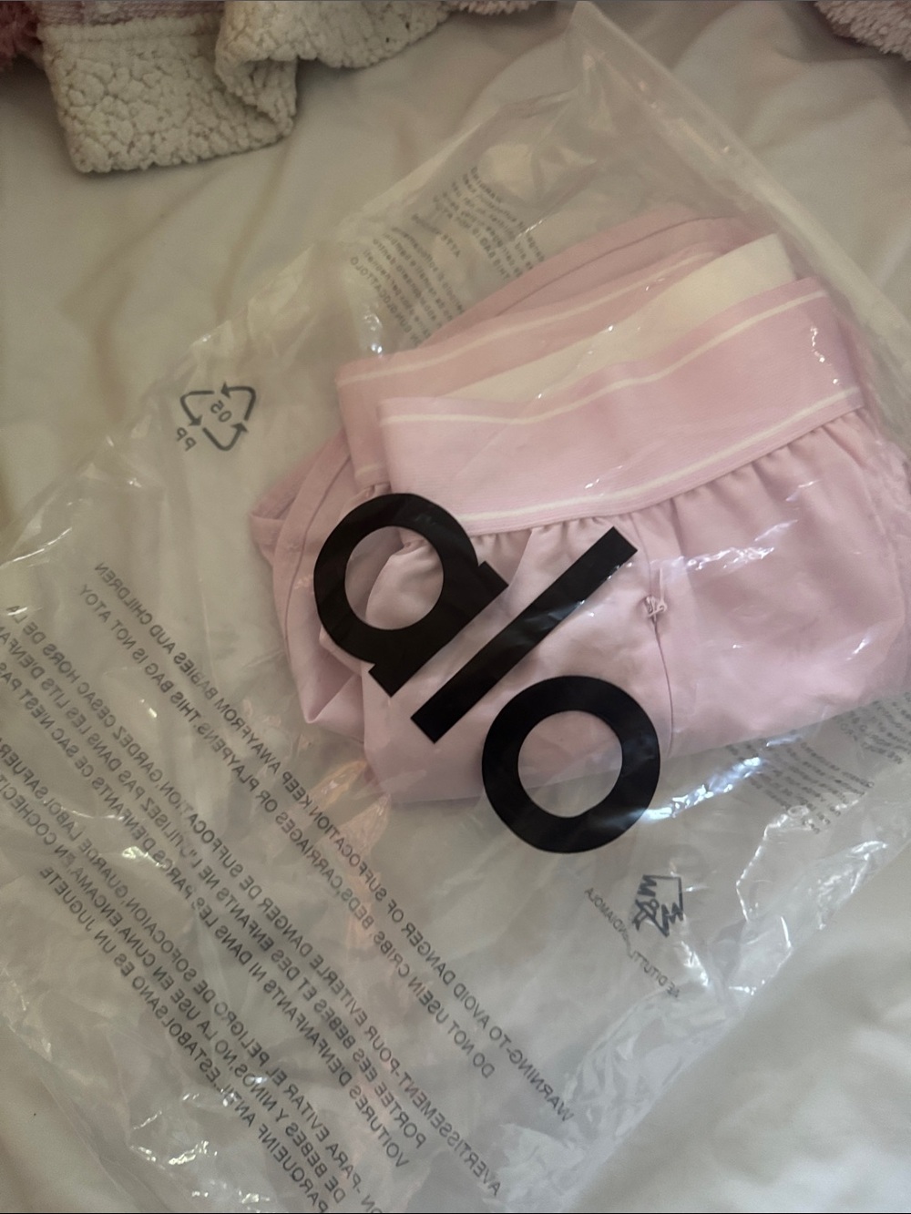 ALO Yoga Girls' Pale Pink Athletic Shorts